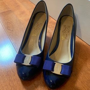 Blue Patent Ferragamo Shoes